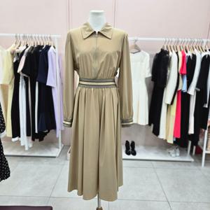 [샤틴]배색밴딩 집업 원피스S253K661A04