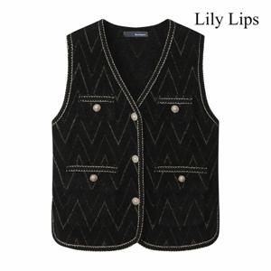 [릴리립스] 지그재그 V넥 트위드 베스트 (YLAVT001)