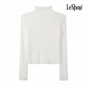 [르샵] 플라워 레이스 하이넥 블라우스 (BP9BL020A)