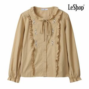 [르샵] 스몰 자수 프릴 라인 블라우스 (BP9BL015A)