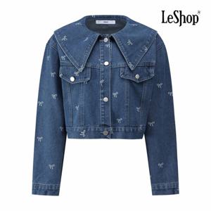 [르샵] 리본 자수 데님 자켓 (BP9JK005A)