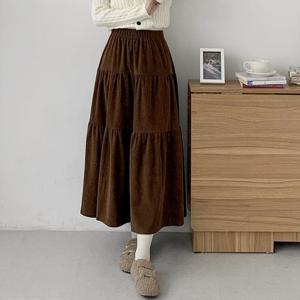 [올리비에스클로젯]골덴 캉캉 밴딩 롱스커트_O2511SK031C