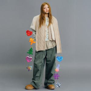 [써스데이아일랜드][여성] 핫픽스 와이드 조거 팬츠(T256MPT903W)