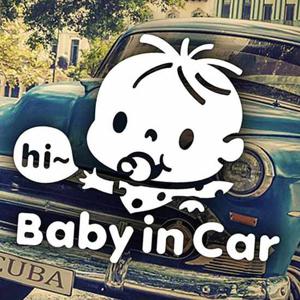 빼꼼하이쭈쭈 Baby in Car 자동차스티커 화이트