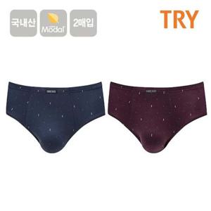 TRY 국내산 남성 삼각팬티 모달소재 위버 브리프 2매
