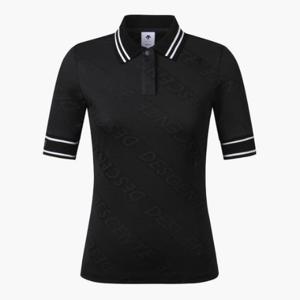 데상트골프웨어 TQT DP32WFTS71-BLKG 여성 반팔 카라 티셔츠 / BLACK