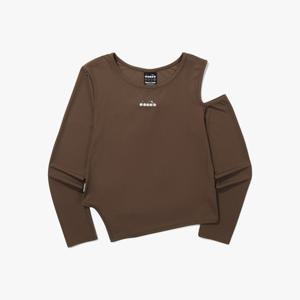 [디아도라] 크로스코트 퍼포먼스 컷아웃 티셔츠 BROWN