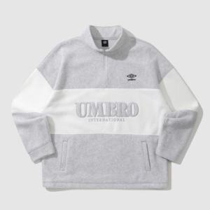 엄브로긴팔티 LQC UP421CFSN8-WMG 플러스플리스 스탠넥 하프집업 / LIGHT GREY