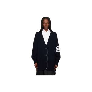 25 FW 톰브라운 여성 네이비 브이넥 가디건 252381F095022