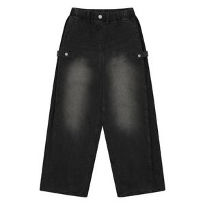 더센트럴 소이주니어 TC01 사이드폴딩 와이드 기모 블랙진 25W5256