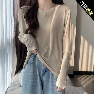 [올리비에스클로젯]라운드 기모 티셔츠_O2411TS260D