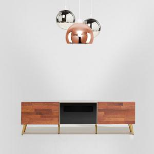 [더젠] 피렌체202 멀바우 1500고급거실장(상판흑경/골드다리)