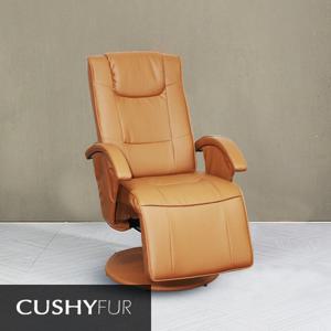 [쿠시퍼]고급 가죽 1인용 리클라이너 브라운 CB-004