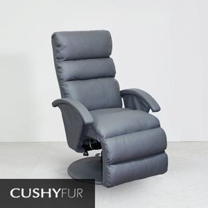 [쿠시퍼]고급 가죽 1인용 리클라이너 그레이 CB-003