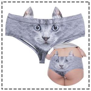 회색고양이 애니멀팬티 - 프린팅 여성팬티