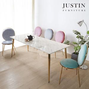 [저스틴퍼니처]제시카 6인 골드 대리석 식탁 세트