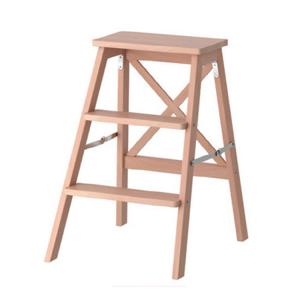 이케아 BEKVAM 고급 3단사다리(우드)