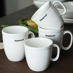 [심플아이콘]화이트 라떼머그 300ml 4P세트