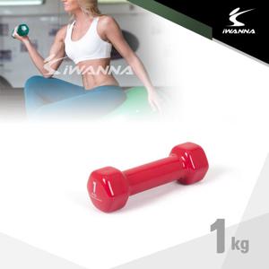아이워너 PVC 컬러 아령(1kg) 핫핑크 스트레칭 덤벨