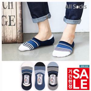 [올삭스페이크삭스]밀착더블밴드 웨일즈페이크삭스 남성덧신양말