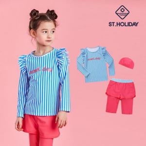 [에스티홀리데이]주니어래쉬가드(상하의+수모)set ST814