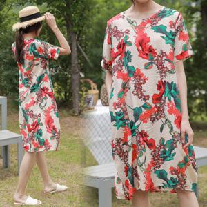 로드리 나염 롱 원피스