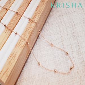 [크리샤]볼 포인트 핑크 실버 목걸이_KSN0222