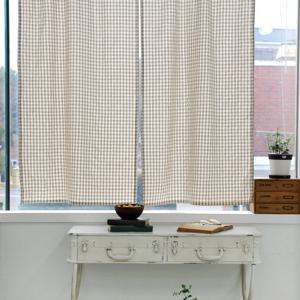 [하임앤하임] 멜란 체크 가리개커튼 연브라운 140cmx170cm