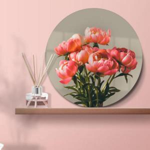 아트박스/꾸밈 pa498-원형아크릴액자_풍수모란꽃