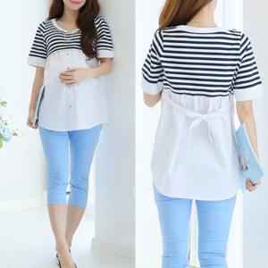 임산부 루루마린수유티 8178 반팔 수유복 외출 임부복