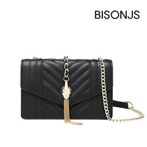[바이슨데님]여자 여성 가죽 체인 크로스 숄더백 N1627