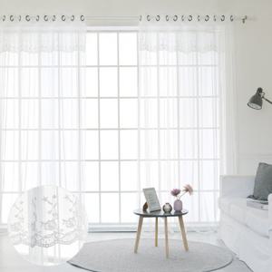 까르데코 디망쉬 긴창 대형 거실 아일렛 레이스커튼 2장