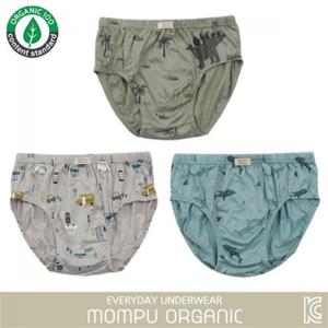 [마밤]맘푸 오가닉 40수 싱글 그린디노 3매입 남아 팬티