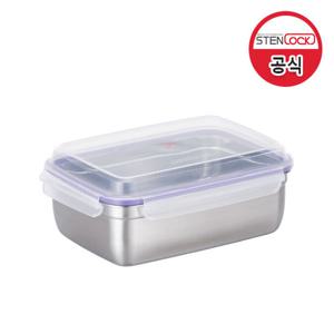 스텐락 뉴큐브 직사각8호 2600ml 스텐 반찬통 밀폐용기