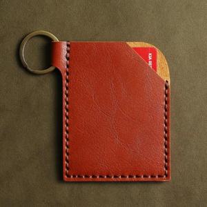 [에치펠레] 가죽 키홀더 카드지갑 브라운/키링