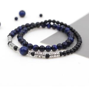 에르모사 젬스톤G035_블루호안석4/6mm+실버925/두줄(염주 불교)