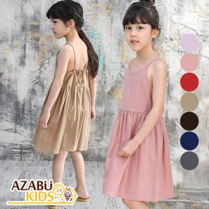 [아자브키즈] 노바 끈 원피스 여름 코튼 여아 민소매