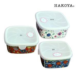 하코야 도자기 사각찬통(전자렌지용 뚜껑포함)/일본풍 북유럽풍