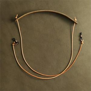 [에치펠레]통가죽에 가죽을 묶어만든 안경줄 카키 고리교체형 (5