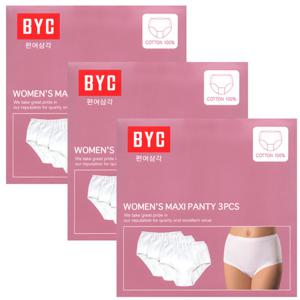 BYC특대백색면편여삼각팬티3매입3상자총9매입BYT7530