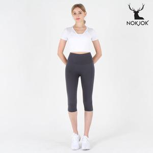 녹족 요가복 필라테스복 레나 7부 레깅스 딥그레이