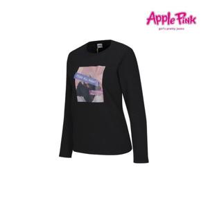 [애플핑크][애플핑크] 전사 나염 프린트 티 (APK8O516GSB)