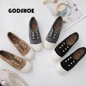 갓슈 벨라 벨루아 진주 슬립온 방한화 털단화 기모슬