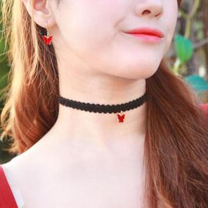 [이어넥핸즈] 딥컬러 나비 초커목걸이 3컬러