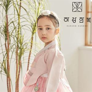 [하랑한복]여아 머리띠 유리꽃-백색