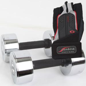 크롬 아령 6kg 2개 + 825 헬스 장갑 덤벨 팔힘