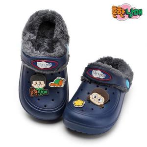 [알파슈]흔한남매 EVA 방한 샌들_네이비/겨울샌들 털샌들