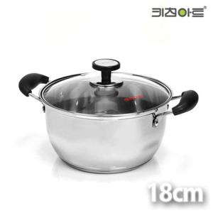 DWU 키친아트 스테인레스 3중바닥 양수냄비 18cm 강화유리