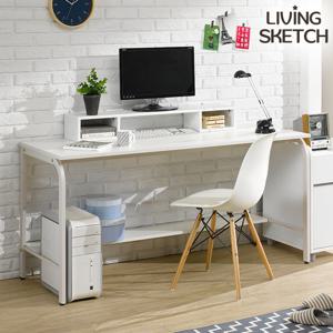 [리빙스케치] 국내제작 듀크 1500 WW 철제 책상[착불]컴퓨터 학생용 책상 다용도테이블