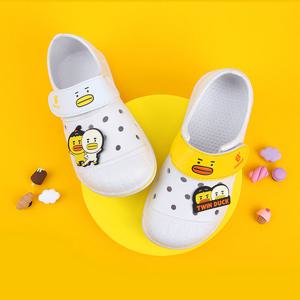 B패밀리 트윈덕 벨크로 실내화_화이트/유아동 어린이집 유치원 초등 학생 학교